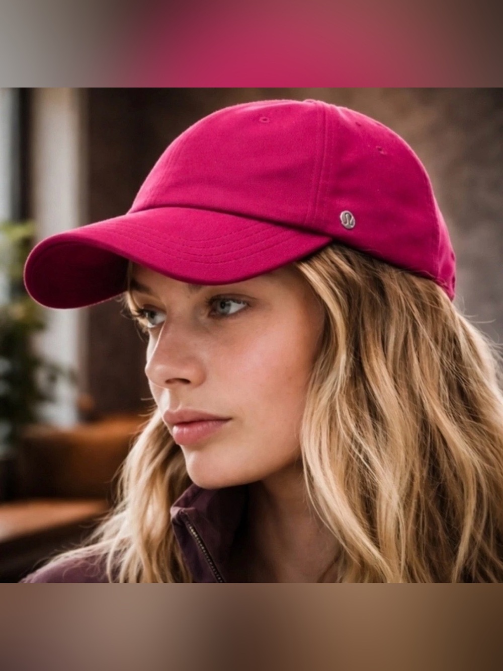 Lululemon athletica NWT Unisex Classic Ball Cap Velour Berry Rumble Size S M